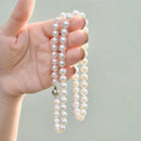 9ct 白金扣环 Akoya 珍珠项链（6-6.5 毫米）