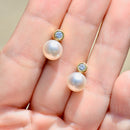 18ct Yellow Gold Pearl & Diamond Earrings