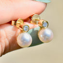 18ct Yellow Gold Pearl & Diamond Earrings