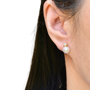 18ct Yellow Gold Pearl & Diamond Earrings