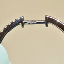 Diamond 0.44ct 9ct White Gold Medium Large Lever-Back Hoop Earrings