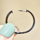 Diamond 0.44ct 9ct White Gold Medium Large Lever-Back Hoop Earrings