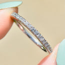 Tolkowsky 18ct White Gold Half Eternity Diamond Stackable Band