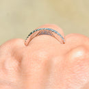 Tolkowsky 18ct White Gold Half Eternity Diamond Stackable Band