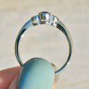 Vintage Sapphire and Diamond 9ct Yellow Gold Trilogy Engagement Ring