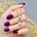 9ct White Gold Pearl & Diamond Snowflake Pendant Necklace