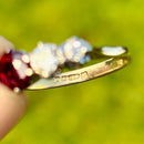 Vintage 1970s Ruby (Unheated) and Diamond Five-Stone 18ct Yellow Gold Ring (1.44ct)