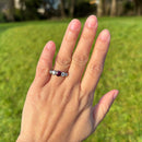 Vintage 1970s Ruby (Unheated) and Diamond Five-Stone 18ct Yellow Gold Ring (1.44ct)