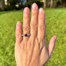 Vintage 1970s Ruby (Unheated) and Diamond Five-Stone 18ct Yellow Gold Ring (1.44ct)