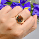 Vintage 1960s Bloodstone 9ct Yellow Gold Signet Ring