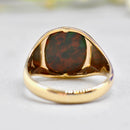 Vintage 1960s Bloodstone 9ct Yellow Gold Signet Ring