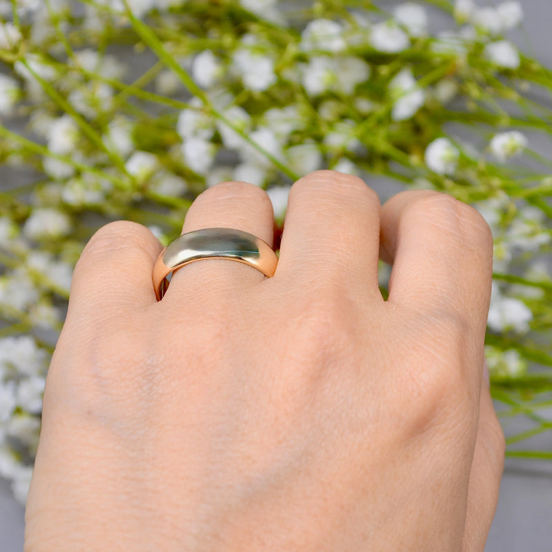 Vintage 1960s 9ct Yellow Gold 6.8mm Wide Traditional Court Standard Wedding Band