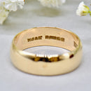 Vintage 1960s 9ct Yellow Gold 6.8mm Wide Traditional Court Standard Wedding Band