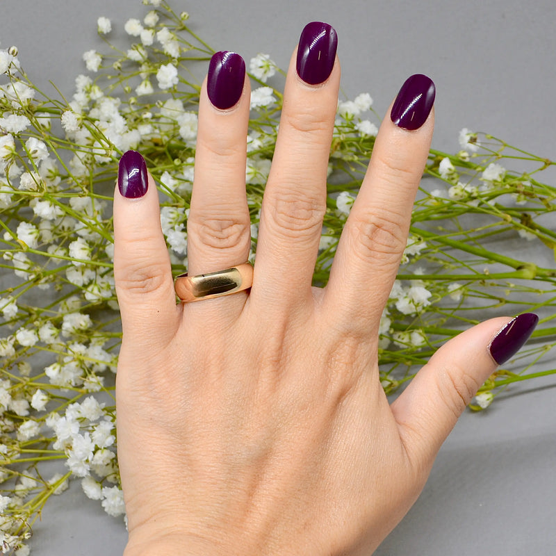 Vintage 1960s 9ct Yellow Gold 6.8mm Wide Traditional Court Standard Wedding Band