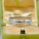 Antique Late Victorian Sterling Silver Engraved Buckle Ring