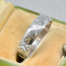 Antique Late Victorian Sterling Silver Engraved Buckle Ring