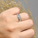 Antique Late Victorian Sterling Silver Engraved Buckle Ring