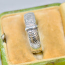 Antique Late Victorian Sterling Silver Engraved Buckle Ring