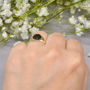 Vintage 1960s Small Bloodstone 9ct Yellow Gold Signet Ring