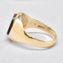 Vintage 1970s Small Bloodstone 9ct Yellow Gold Signet Ring