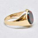 Vintage 1970s Small Bloodstone 9ct Yellow Gold Signet Ring