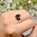 Vintage 1970s Small Bloodstone 9ct Yellow Gold Signet Ring