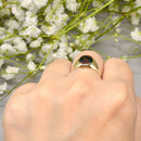 Vintage 1970s Small Bloodstone 9ct Yellow Gold Signet Ring