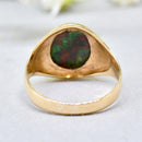 Vintage 1970s Small Bloodstone 9ct Yellow Gold Signet Ring