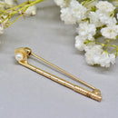 Vintage 1980s Pearl Set 9ct Yellow Gold Golf Brooch Boxed