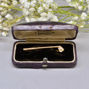 Vintage 1980s Pearl Set 9ct Yellow Gold Golf Brooch Boxed