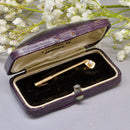 Vintage 1980s Pearl Set 9ct Yellow Gold Golf Brooch Boxed