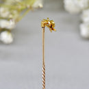 Vintage Old-Cut No Heat Blue Sapphire 15ct/9ct Yellow Gold Stick Pin/Lapel Pin/Tie Pin Boxed