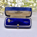Vintage Old-Cut No Heat Blue Sapphire 15ct/9ct Yellow Gold Stick Pin/Lapel Pin/Tie Pin Boxed