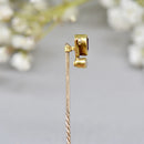 Victorian Purple Amethyst & Seed Pearl 15ct/9ct Yellow Gold Stick Pin/Lapel Pin/Tie Pin Boxed