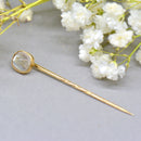 Antique Victorian 9ct Gold Moonstone Cabochon Stick Pin/Lapel Pin/Tie Pin