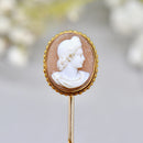 Antique Victorian 9ct Gold Cameo Stick Pin/Lapel Pin/Tie Pin