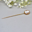 Antique Victorian 9ct Gold Cameo Stick Pin/Lapel Pin/Tie Pin