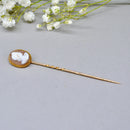 Antique Victorian 9ct Gold Cameo Stick Pin/Lapel Pin/Tie Pin