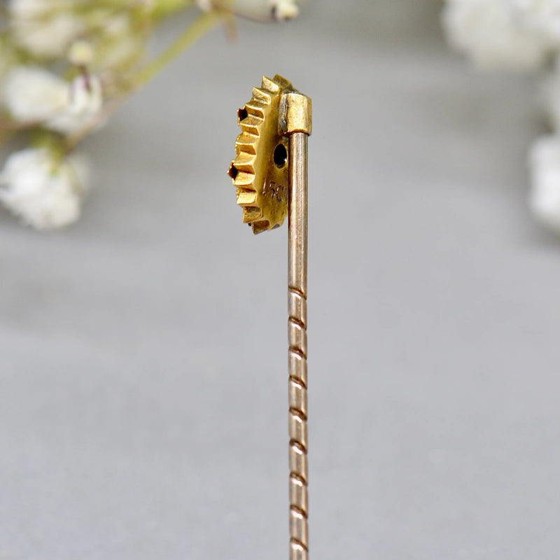 Antique Victorian Ruby 15ct/9ct Yellow Gold Stick Pin/Lapel Pin/Tie Pin