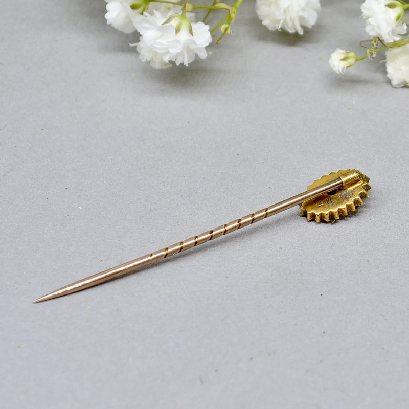 Antique Victorian Ruby 15ct/9ct Yellow Gold Stick Pin/Lapel Pin/Tie Pin