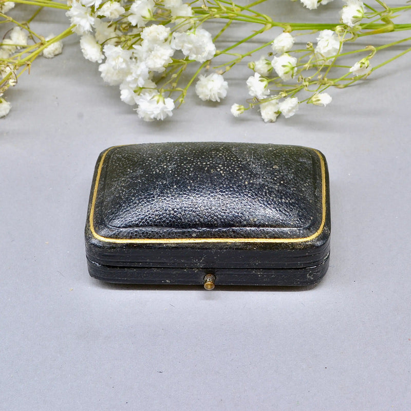 Antique Victorian 15ct/9ct Gold Textured Floral & Seed Pearl Stick Pin/Lapel Pin/Tie Pin Boxed