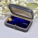 Antique Victorian 15ct/9ct Gold Textured Floral & Seed Pearl Stick Pin/Lapel Pin/Tie Pin Boxed
