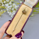 Antique Victorian Lover’s Knot 9ct Yellow Gold Tie Pin/Lapel Pin/Stick Pin Boxed