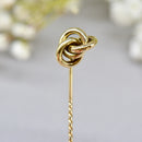 Antique Victorian Lover’s Knot 9ct Yellow Gold Tie Pin/Lapel Pin/Stick Pin Boxed