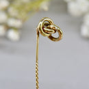 Antique Victorian Lover’s Knot 9ct Yellow Gold Tie Pin/Lapel Pin/Stick Pin Boxed
