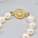 Vintage Akoya Pearl Necklace with 9ct Yellow Gold Flower Clasp (6.5–7 mm)
