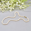 Vintage Akoya Pearl Necklace with 9ct Yellow Gold Flower Clasp (6.5–7 mm)