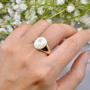 Vintage 1970s Diamond Star Signet Ring in 9ct Yellow Gold