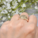 Vintage 1970s Diamond Star Signet Ring in 9ct Yellow Gold