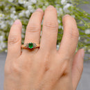 Vintage Emerald and Diamond 9ct Yellow Gold Ring